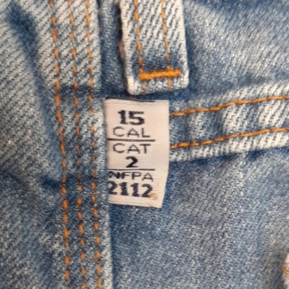 Tyndale Men's Flame Resistant Utility Work Jeans Size 38X3 Medium Wash Cal 15 - Picture 10 of 12